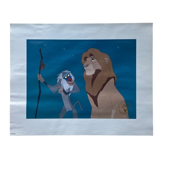 Walt Disney Lion King Exclusive Commemorative Lithograph 1995 Mufasa & Rafiki - Picture 4 of 8